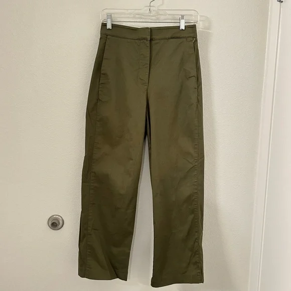 Aritzia The Group by Babaton Olive Green Walsh Wide Leg Pant size 6 women’s - Picture 10 of 11